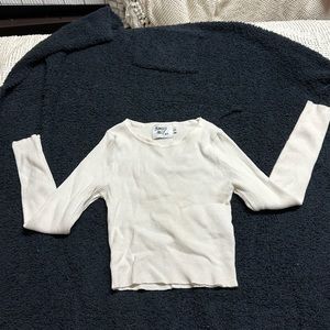 princess polly white cropped long sleeve